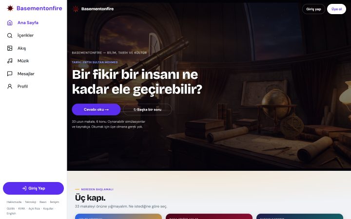 Ana sayfa ekran görüntüsü